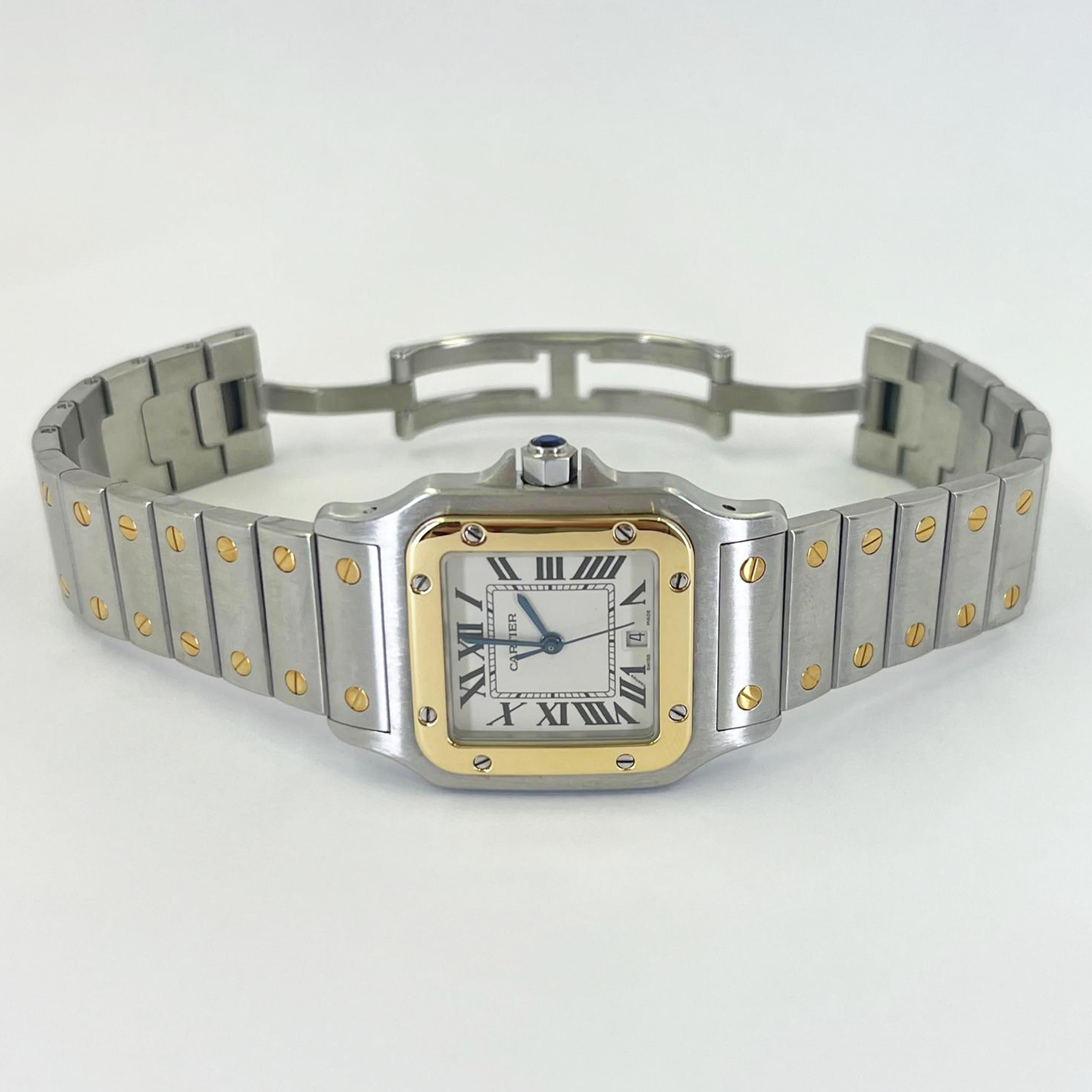 Cartier Santos Galbee Montre à quartz bicolore en vente 5