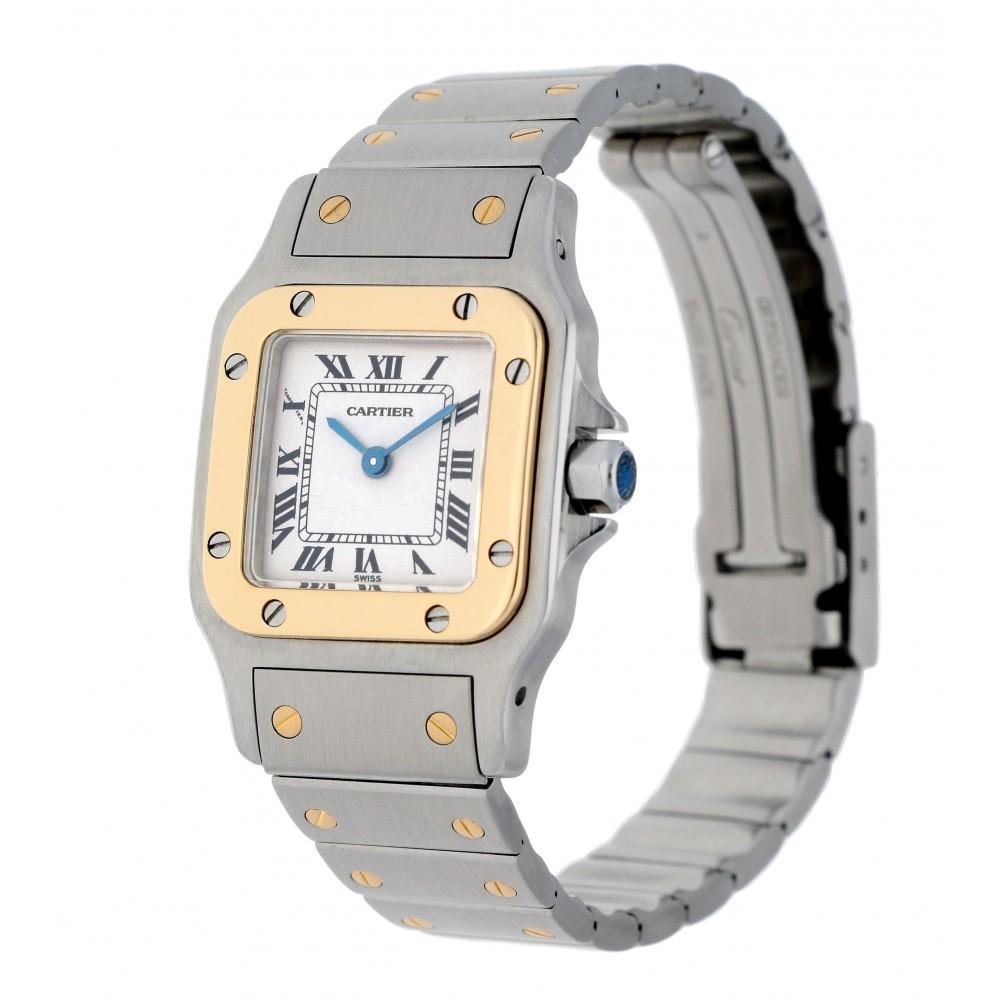 Cartier Santos Galbee Two-Tone Watch 1567 In Excellent Condition In New York, NY
