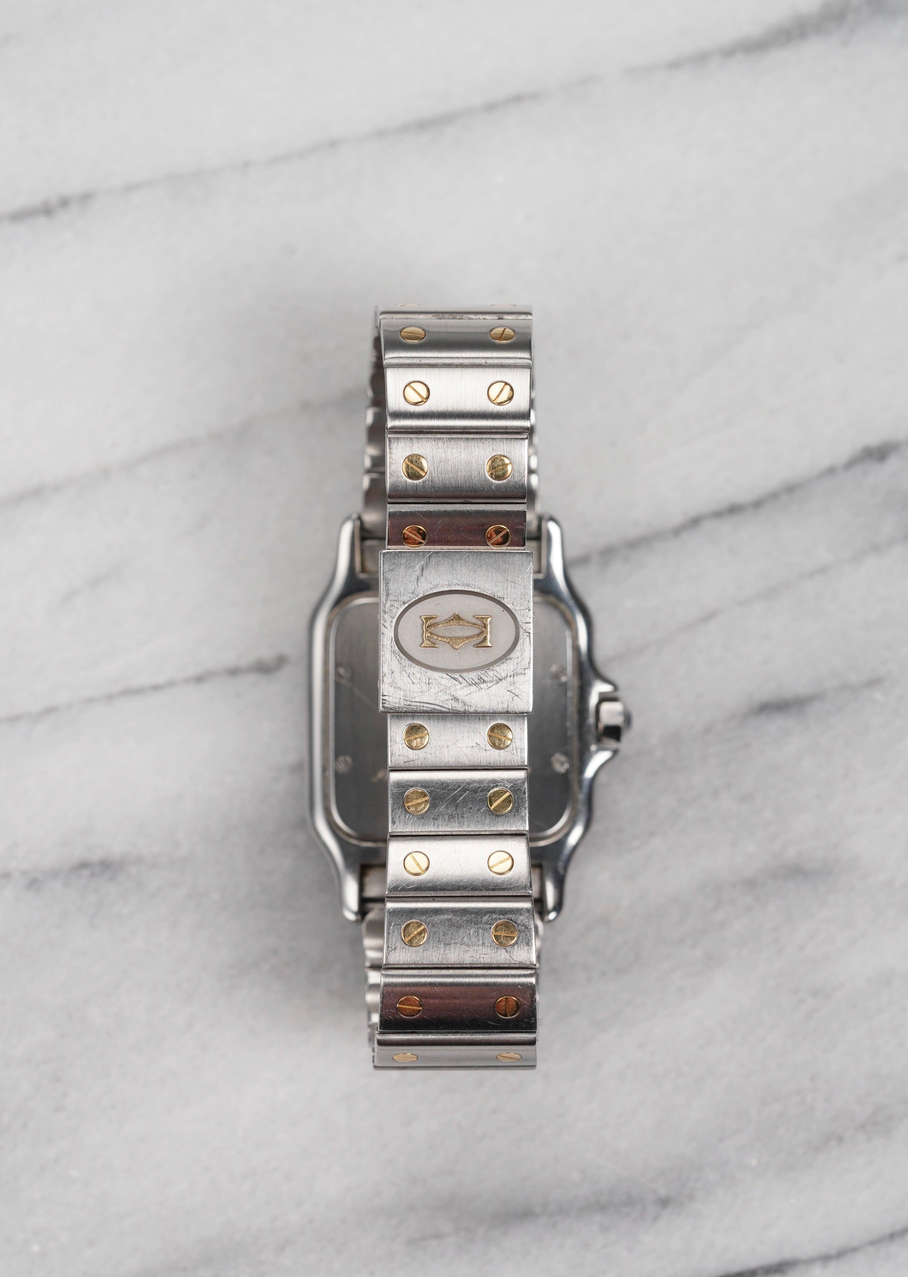 Cartier Santos Galbée zweifarbige Uhr aus Edelstahl für Damen oder Herren im Angebot