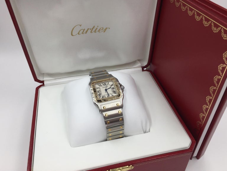 Cartier Santos Galbee W20011C4 18 Karat Gold and Stainless Quartz Watch ...