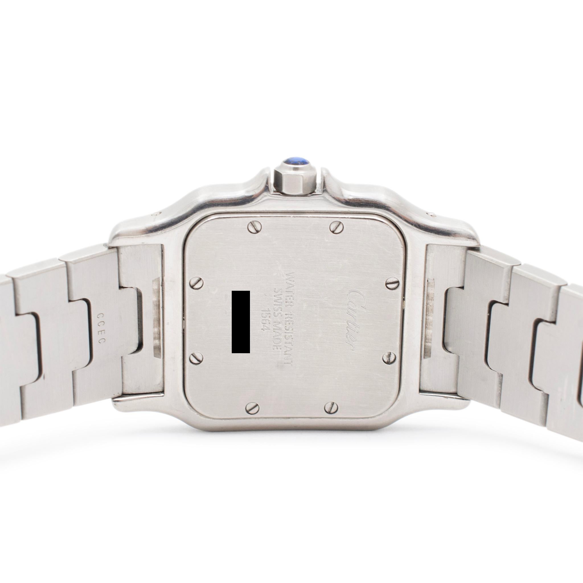 Cartier Santos Galbee w20025d6 1564 29MM Quarz Edelstahl Damenuhr aus Edelstahl im Zustand „Hervorragend“ in Houston, TX