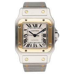 Cartier Santos Galbee W20099C4 18K Yellow Gold & Steel Mens Watch