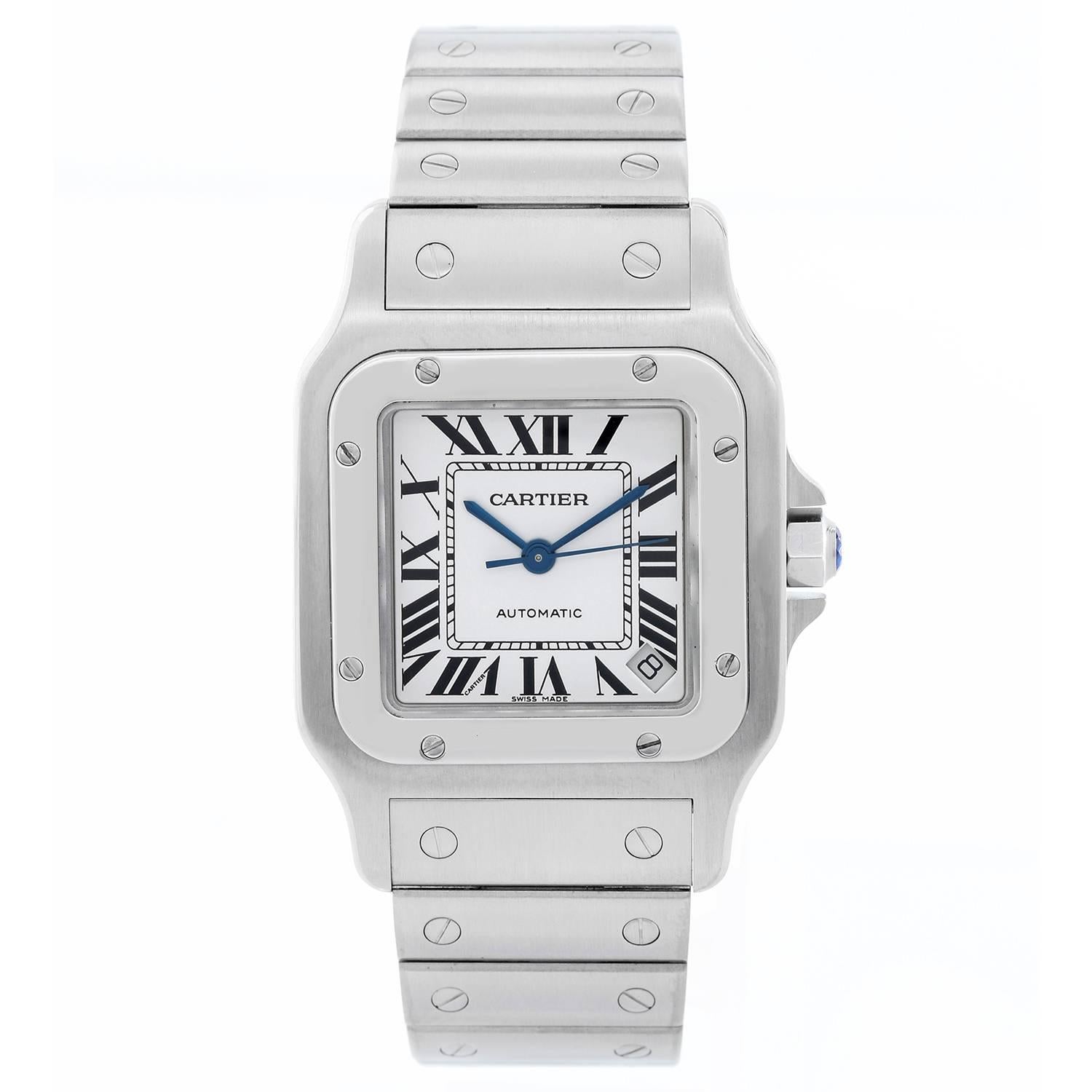 Cartier Stainless Steel Santos Galbee Extra Large Automatic Wristwatch