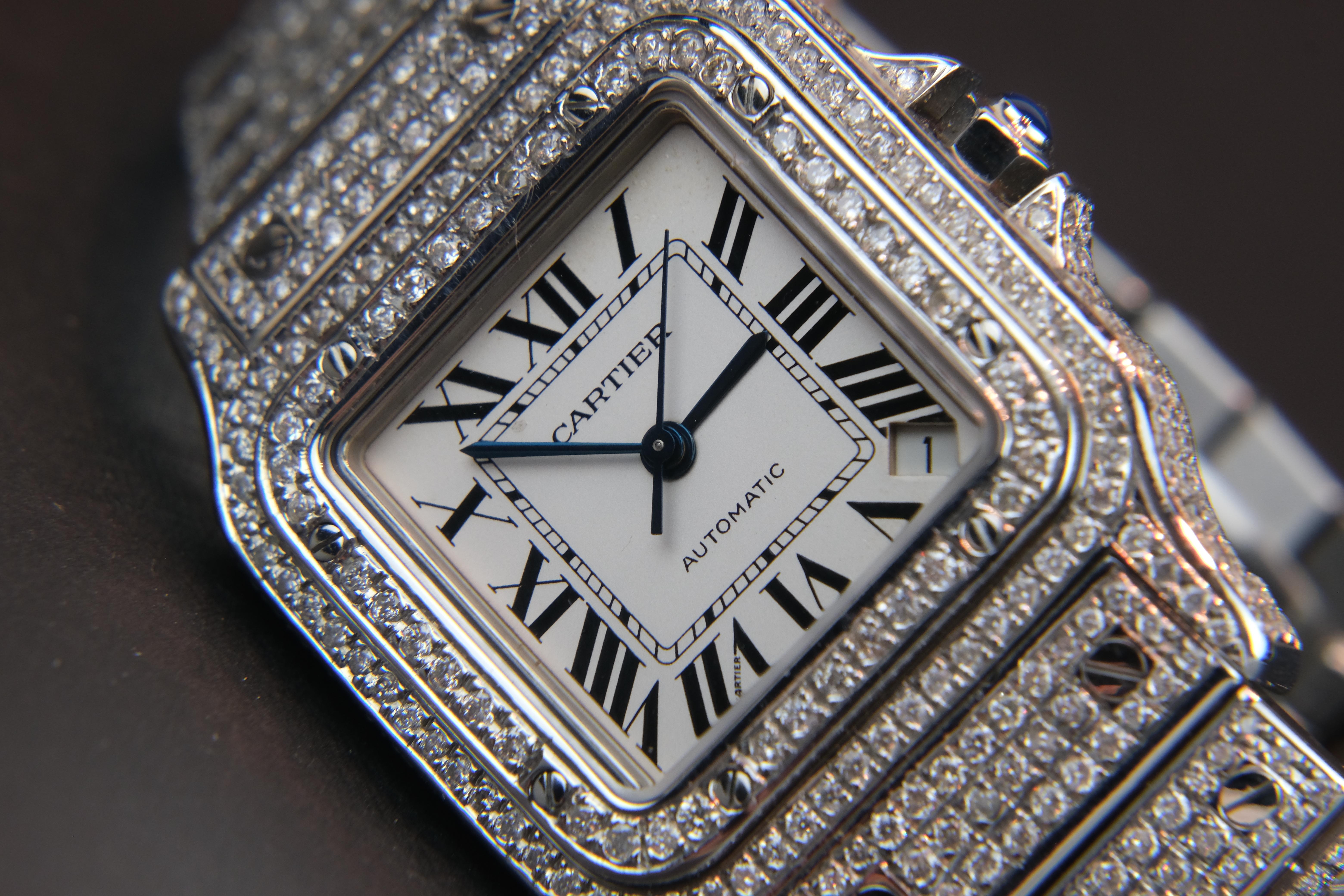 Cartier Santos Galbee XL Stainless Steel and 9.47 CTW Diamond Wristwatch 2