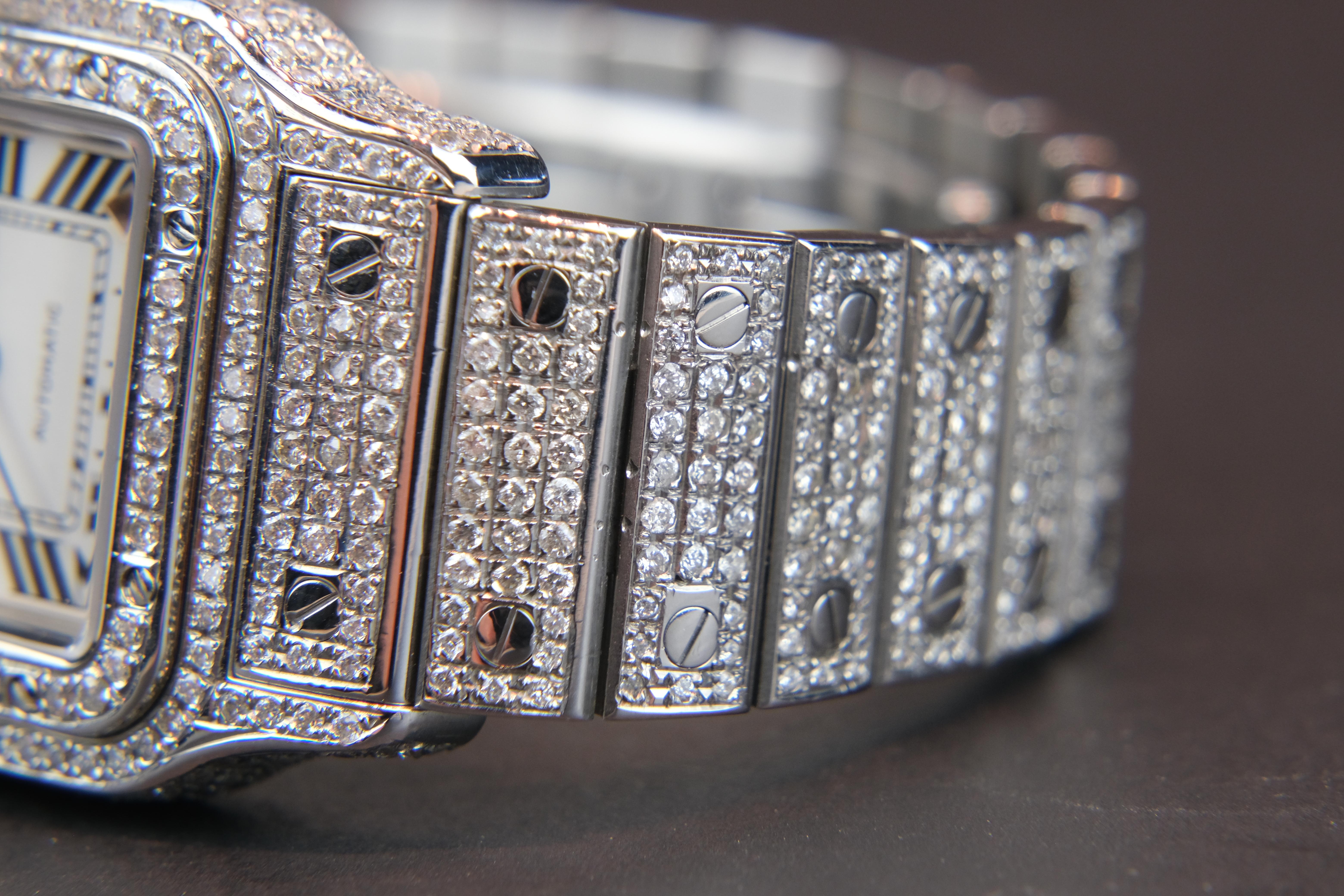 Cartier Santos Galbee XL Stainless Steel and 9.47 CTW Diamond Wristwatch 3