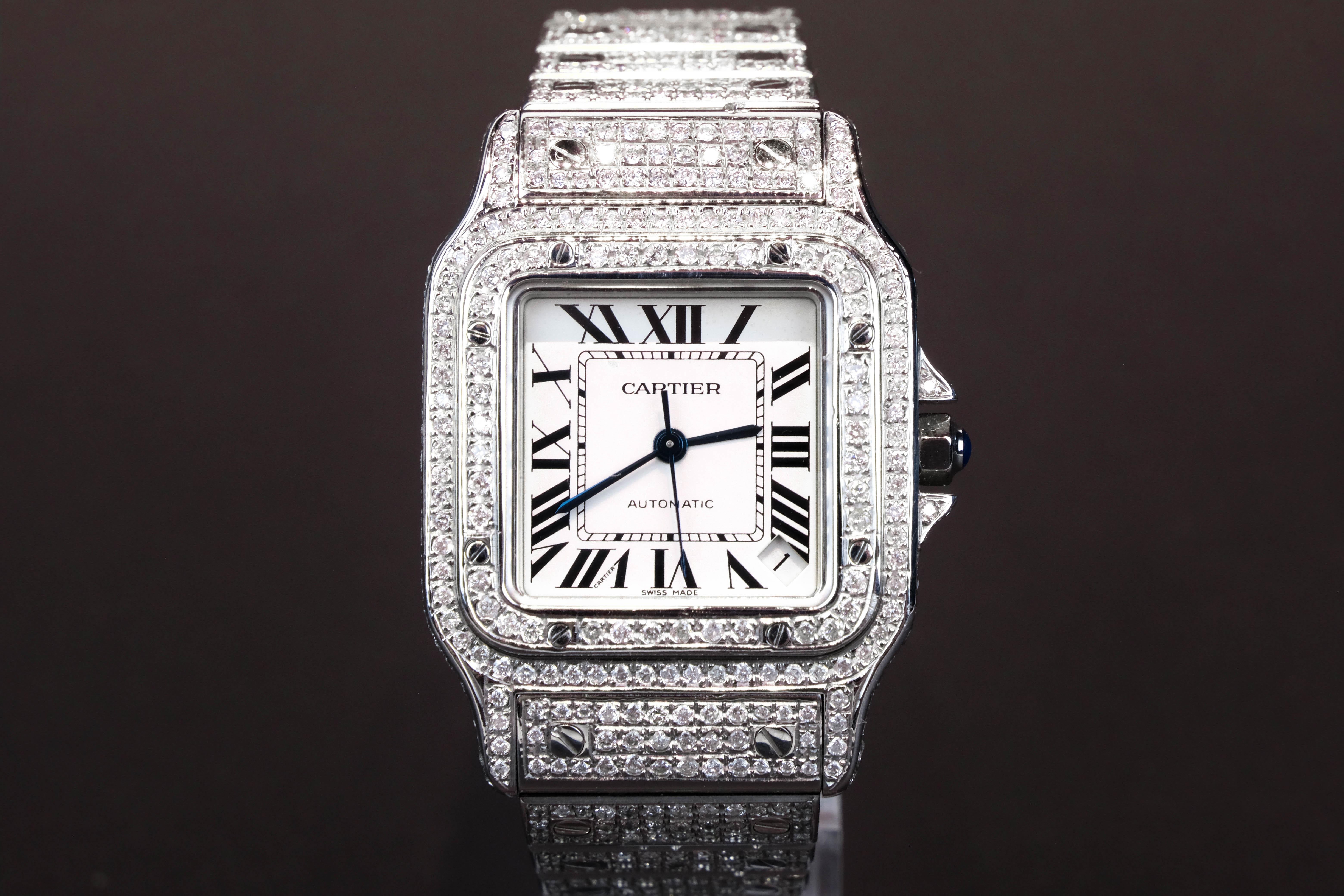 iced out cartier watch