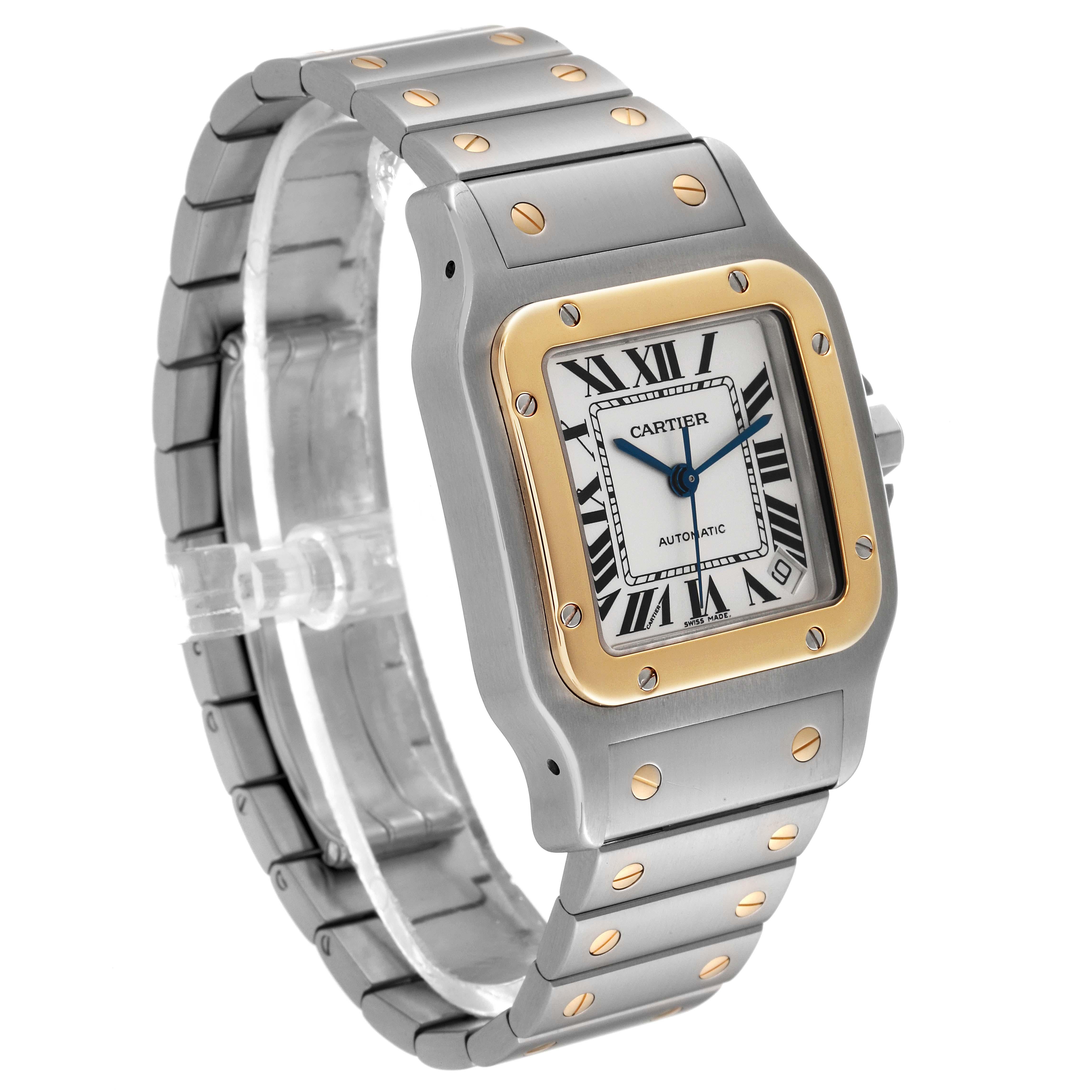 Cartier Santos Galbee XL Steel Yellow Gold Mens Watch W20099C4 Box Papers 3