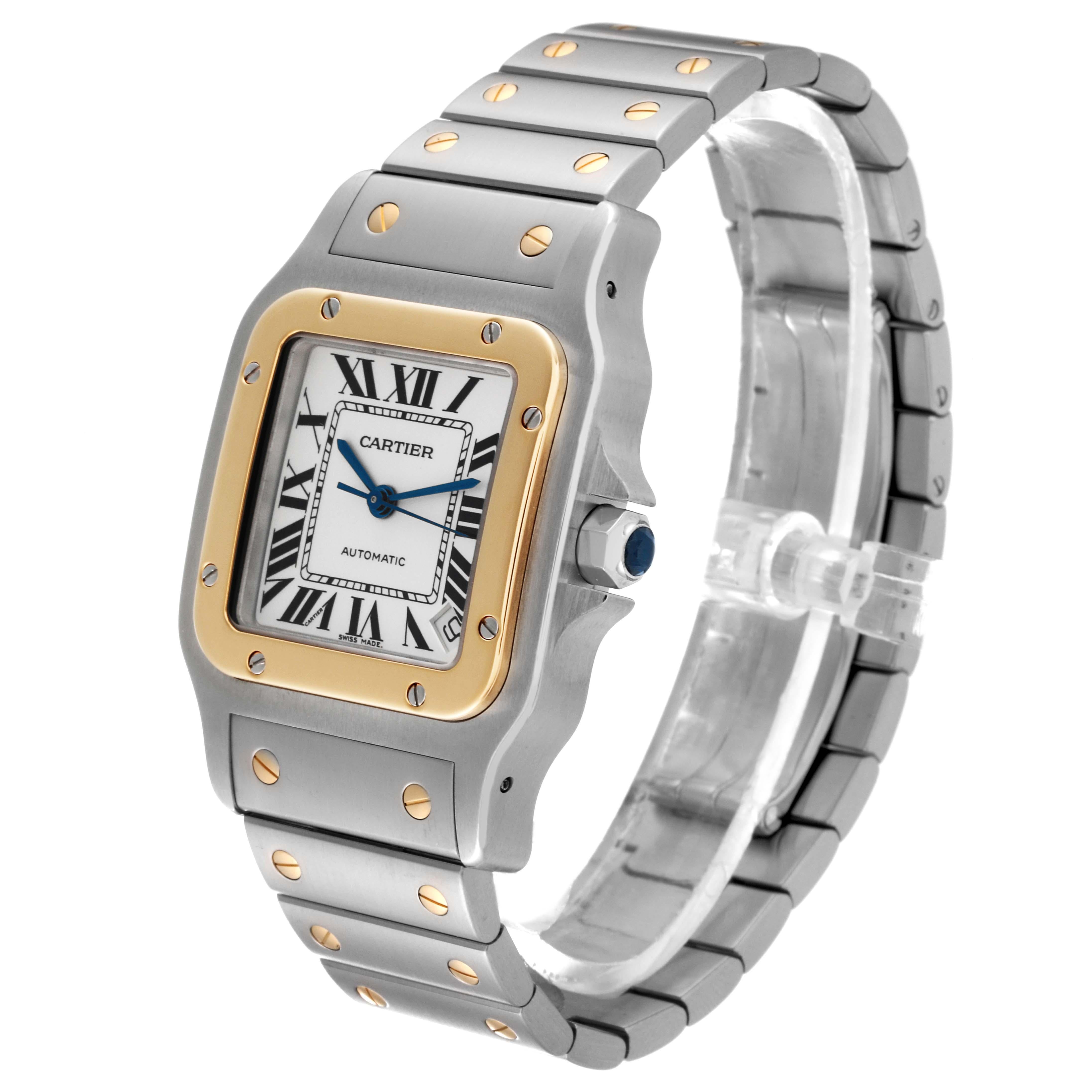 Cartier Santos Galbee XL Steel Yellow Gold Mens Watch W20099C4 Box Papers 5