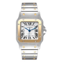 Cartier Santos Galbee XL Steel Yellow Gold Mens Watch W20099C4