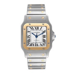 Cartier Santos Galbee XL Steel Yellow Gold Mens Watch W20099C4