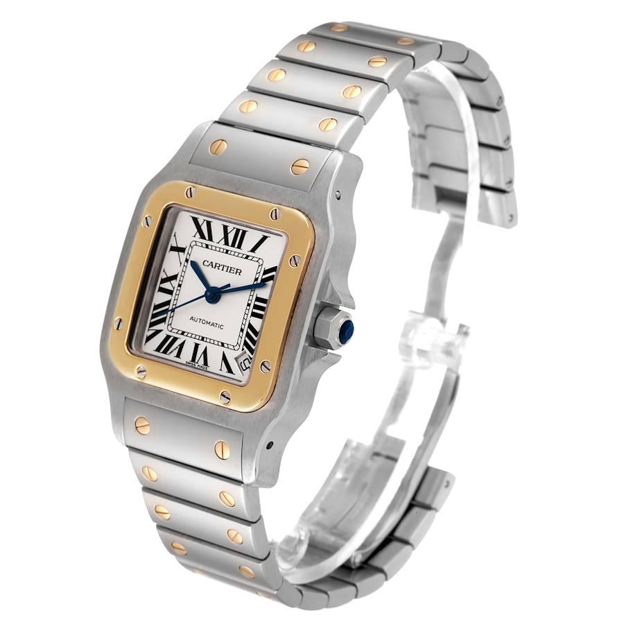 Cartier Santos Galbee XL Steel Yellow Gold Mens Watch W20099C4 In Excellent Condition In Atlanta, GA