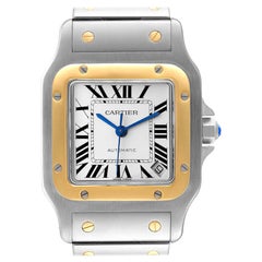 Cartier Santos Galbee XL Steel Yellow Gold Mens Watch W20099C4
