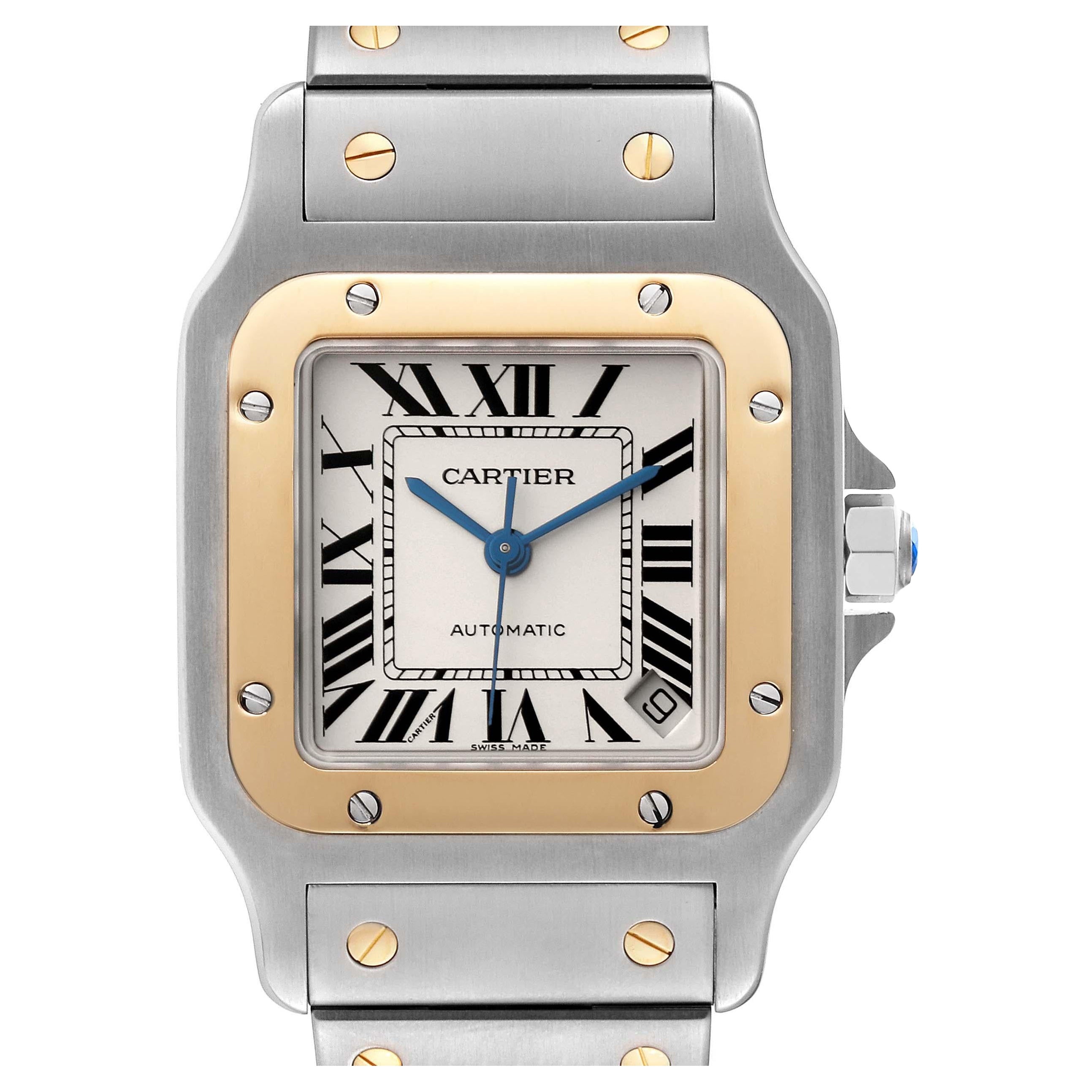 Cartier Santos Galbee XL Steel Yellow Gold Mens Watch W20099C4