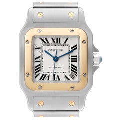 Cartier Santos Galbee XL Steel Yellow Gold Mens Watch W20099C4