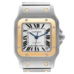 Cartier Santos Galbee XL Steel Yellow Gold Mens Watch W20099C4