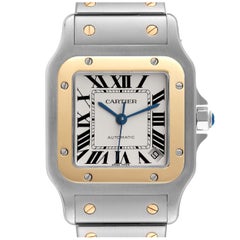 Cartier Santos Galbee XL Steel Yellow Gold Mens Watch W20099C4