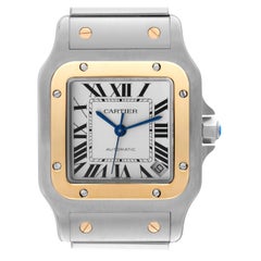 Cartier Santos Galbee XL Steel Yellow Gold Mens Watch W20099C4