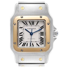 Cartier Santos Galbee XL Steel Yellow Gold Mens Watch W20099C4