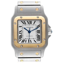 Cartier Santos Galbee XL Steel Yellow Gold Mens Watch W20099C4