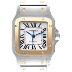 Cartier Santos Galbee XL Steel Yellow Gold Mens Watch W20099C4