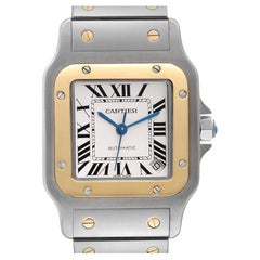 Cartier Santos Galbee XL Steel Yellow Gold Mens Watch W20099C4
