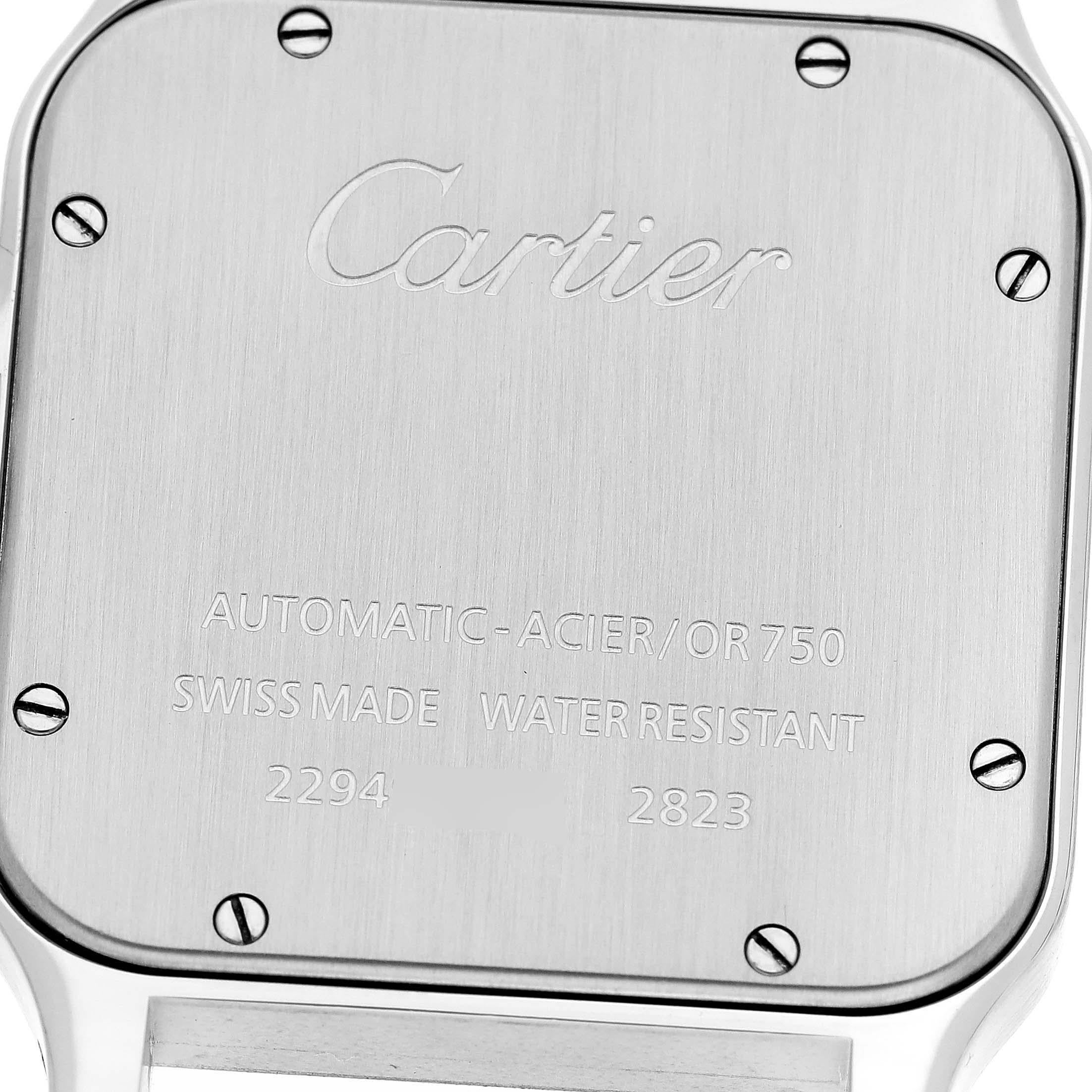 Cartier Santos Galbee XL Steel Yellow Gold Mens Watch W20099C4 Papers 2