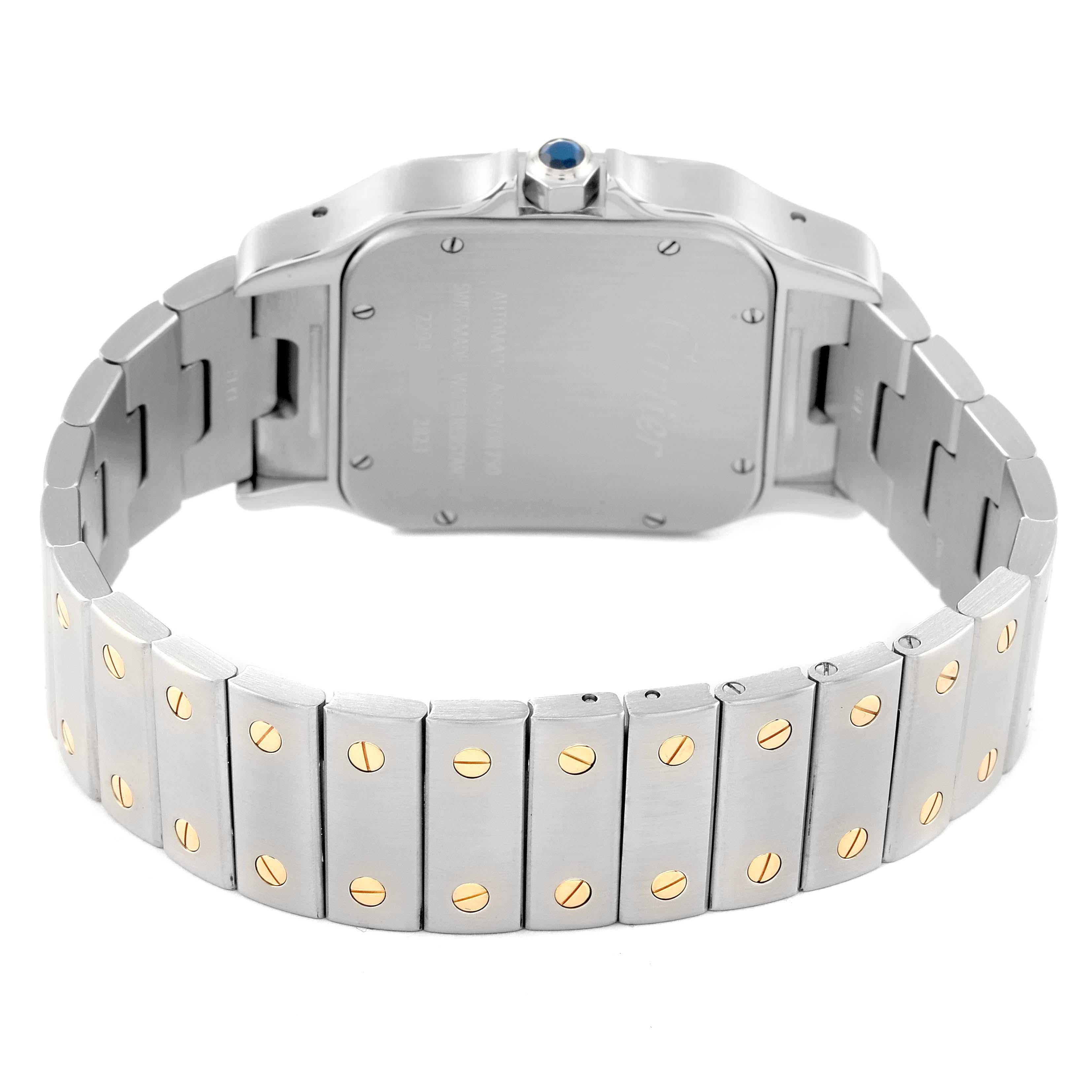 Cartier Santos Galbee XL Steel Yellow Gold Mens Watch W20099C4 Papers 3