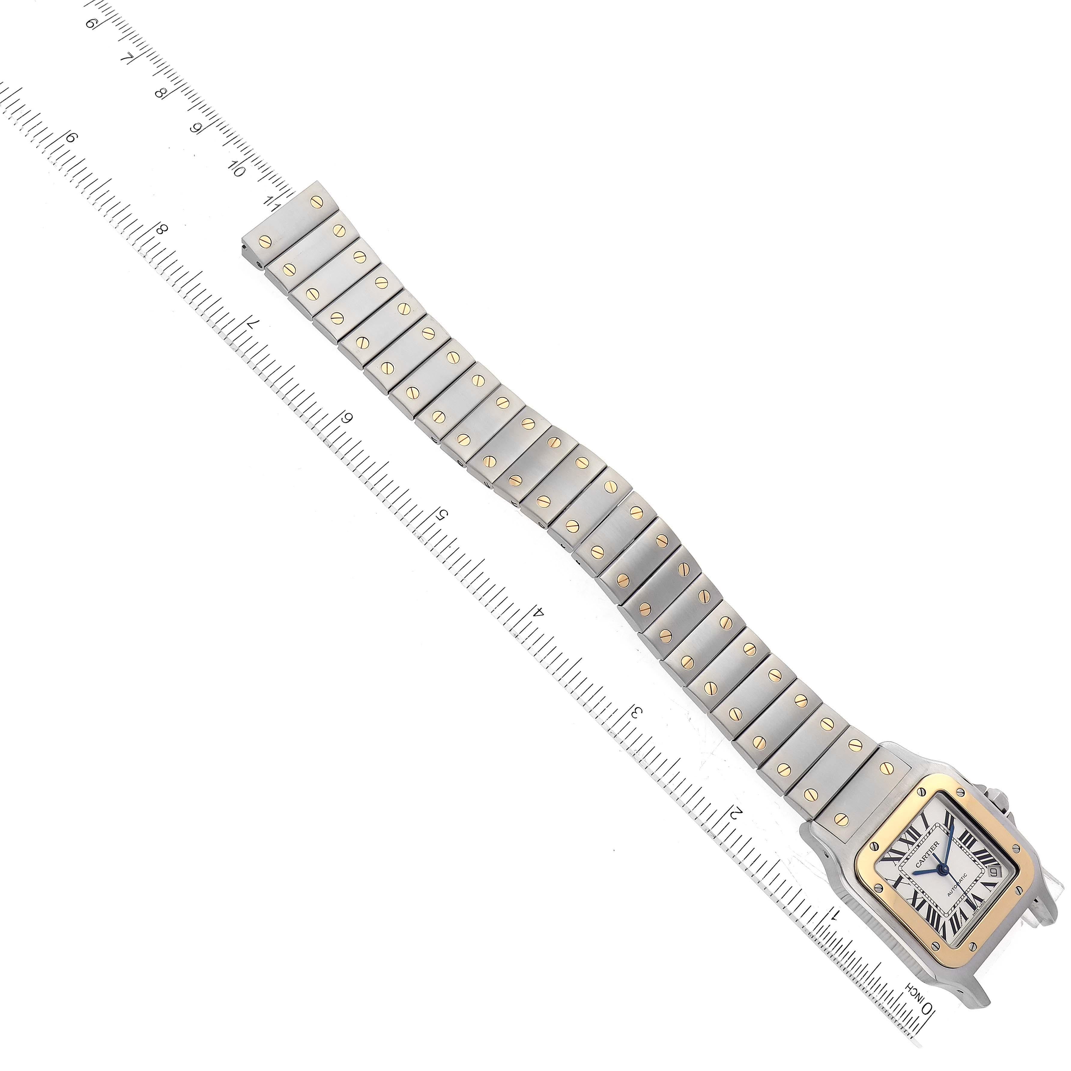 Cartier Santos Galbee XL Steel Yellow Gold Mens Watch W20099C4 Papers 4