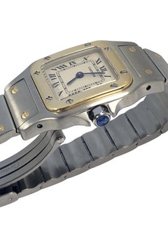 Orologio da polso da donna Cartier Santos Galbee in oro giallo e acciaio al quarzo