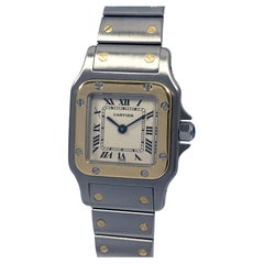 Cartier Santos Galbee Yellow Gold and Steel Quartz Ladies Wrist Watch