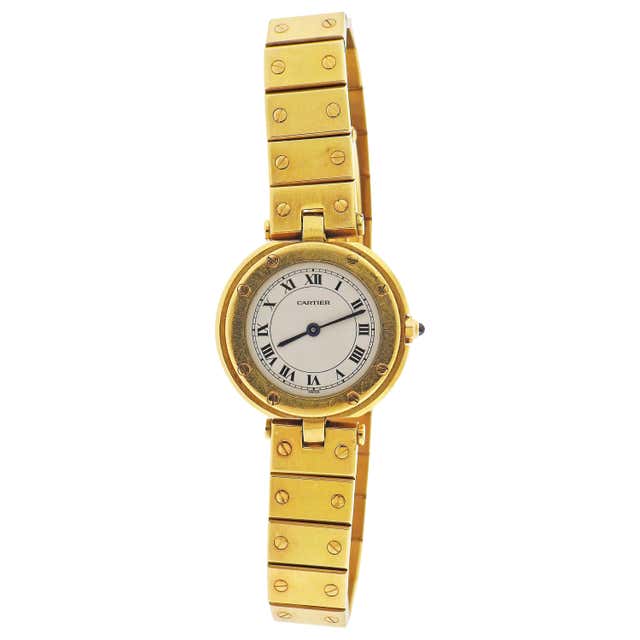 Cartier Panthere Gold Diamond Watch For Sale at 1stDibs