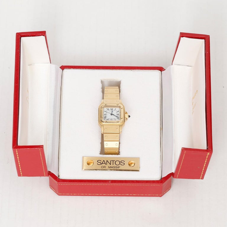 Cartier Santos Ladies 18k Yellow Gold Watch WGSA007 1