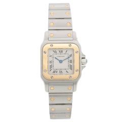 Cartier Santos Damen-Automatikuhr aus Stahl und Gold, 2-farbige