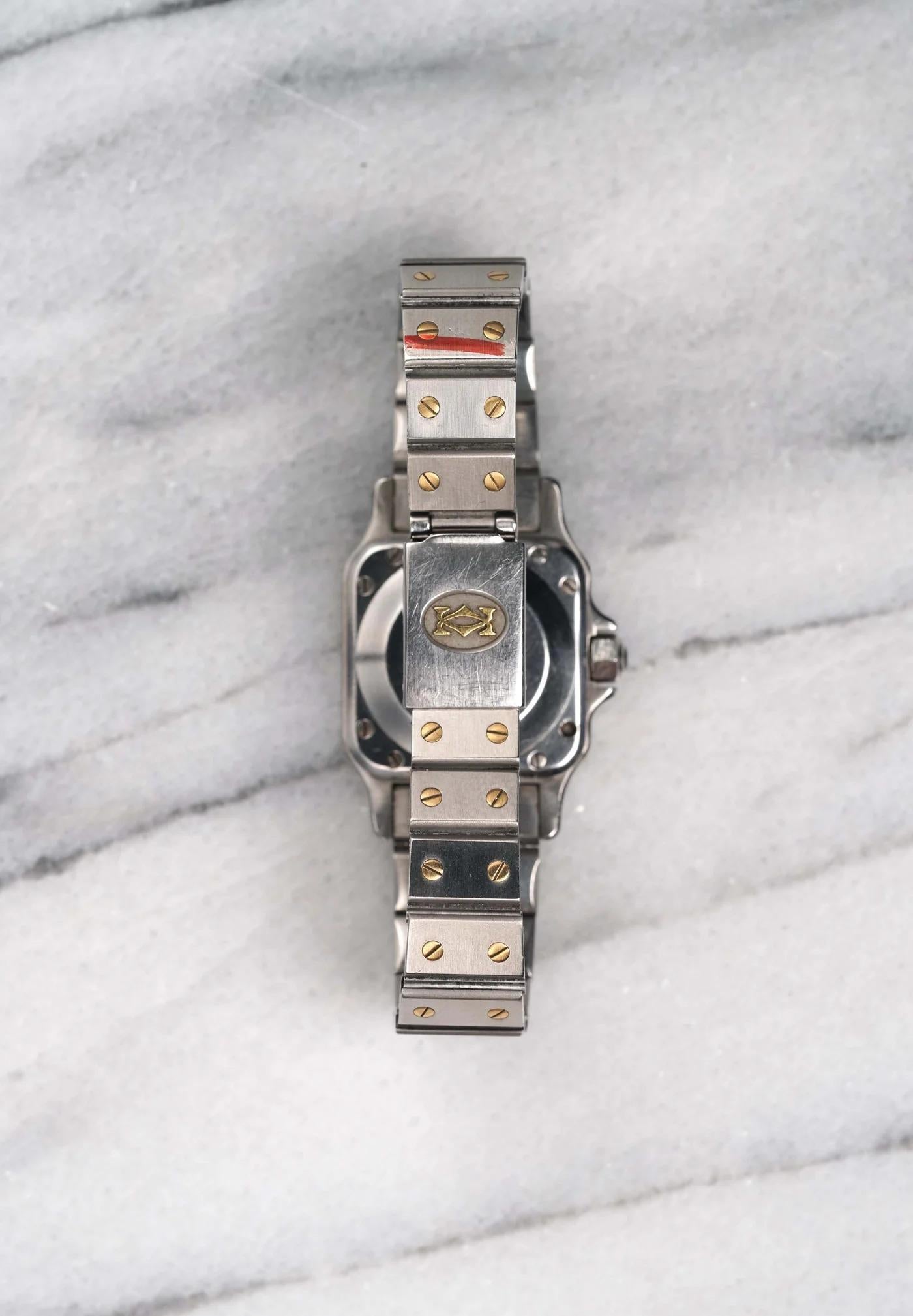 Reloj Cartier Santos bicolor para señora en acero inoxidable, años 90 en venta 1