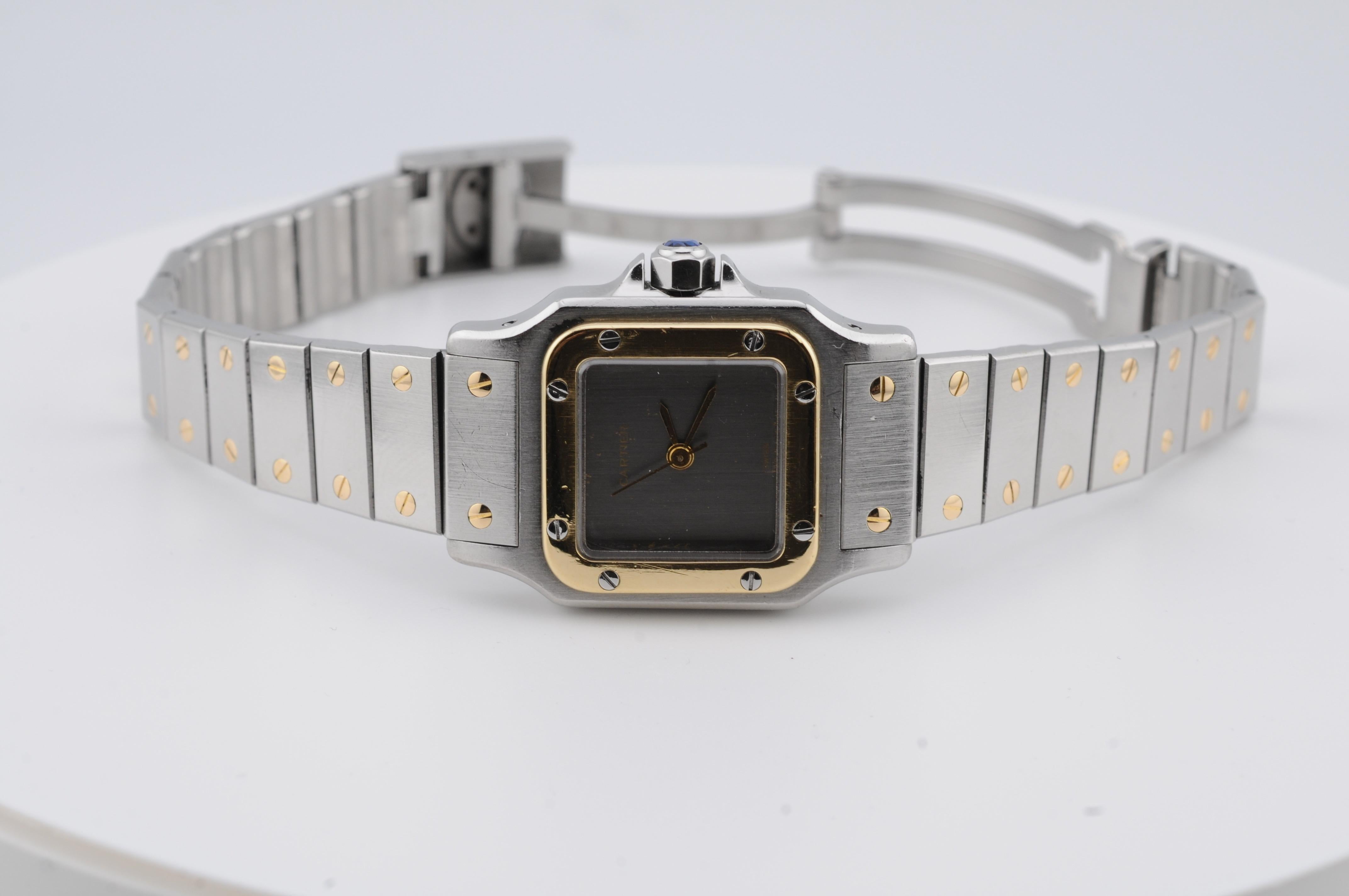 Cartier Santos Lady steel and gold Ref: 0902 For Sale 6