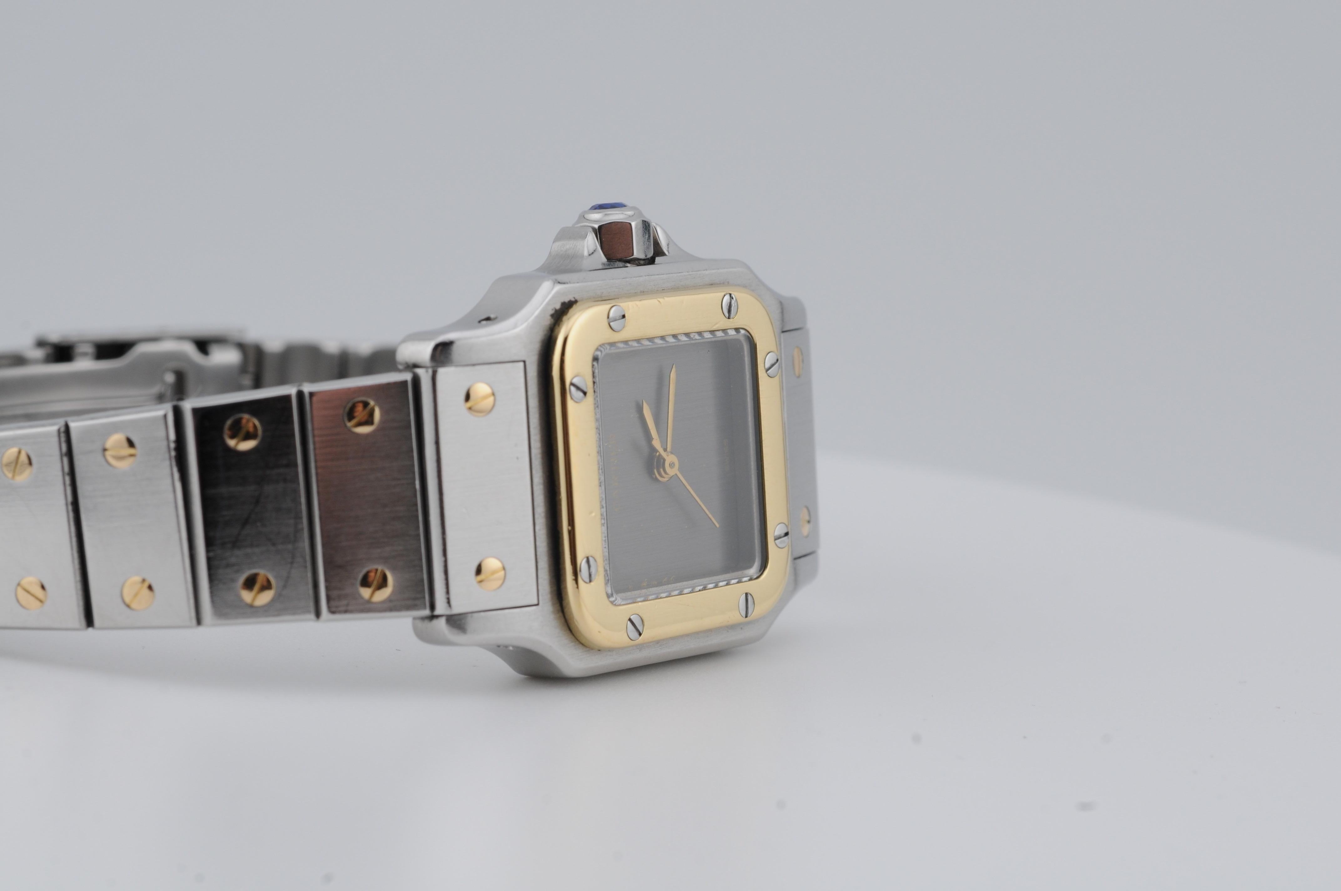 Aesthetic Movement Cartier Santos Lady steel and gold Ref: 0902 For Sale