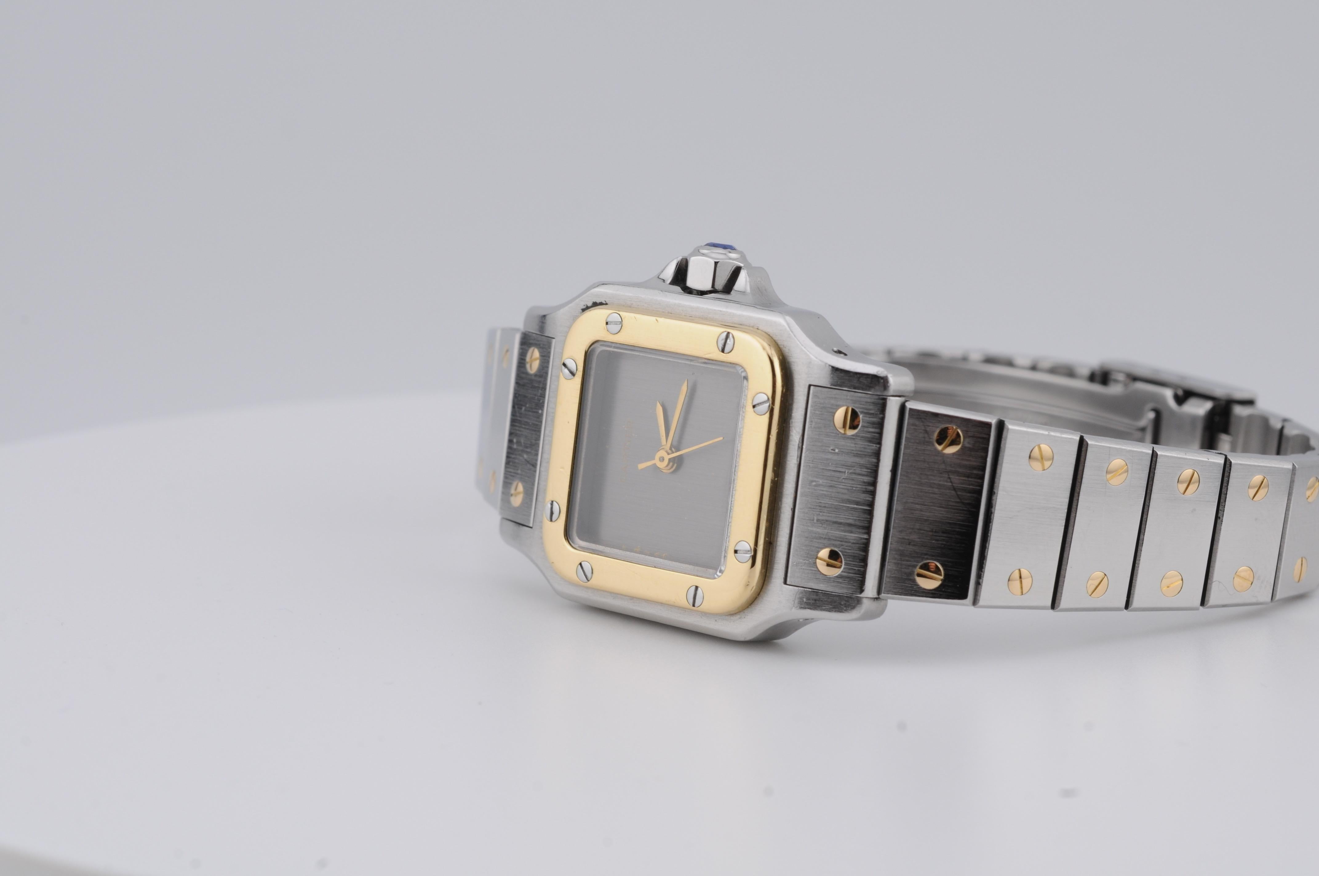 Women's or Men's Cartier Santos Lady steel and gold Ref: 0902 For Sale
