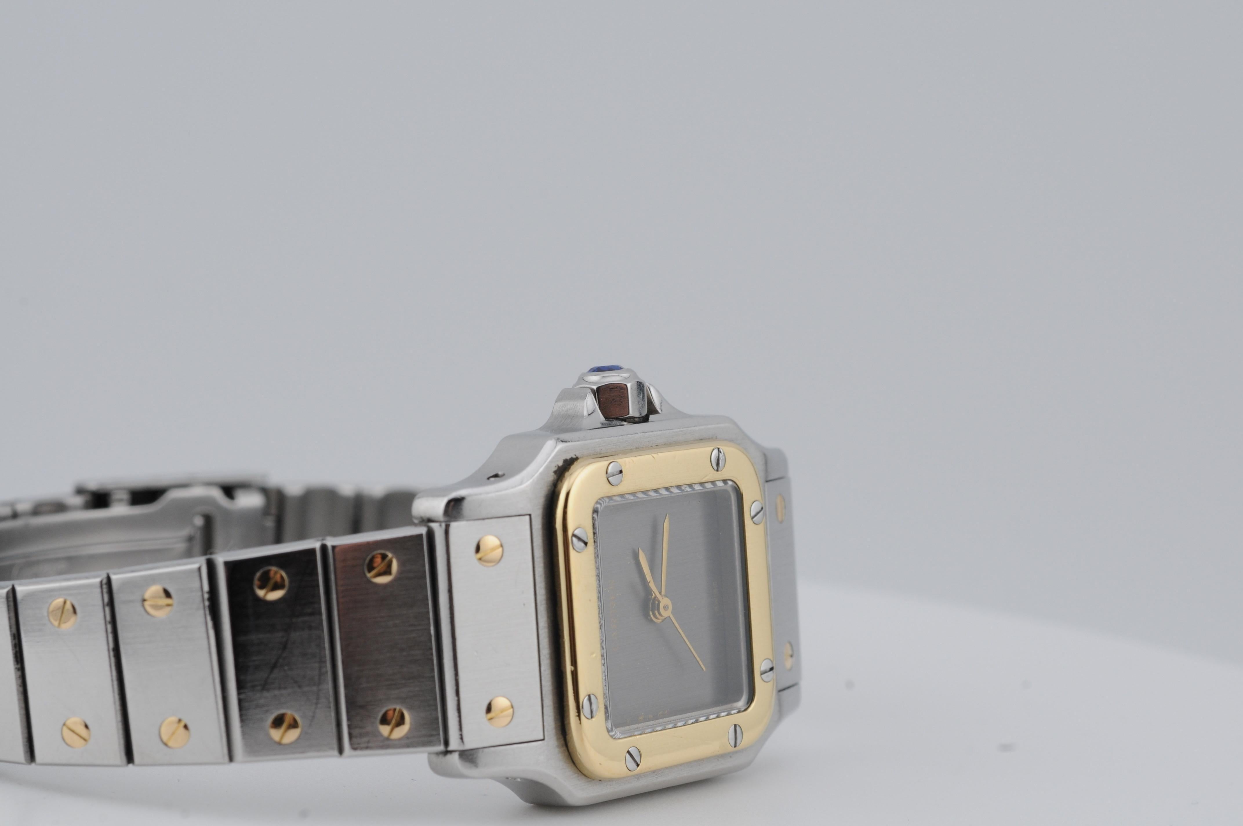 Cartier Santos Lady steel and gold Ref: 0902 For Sale 2