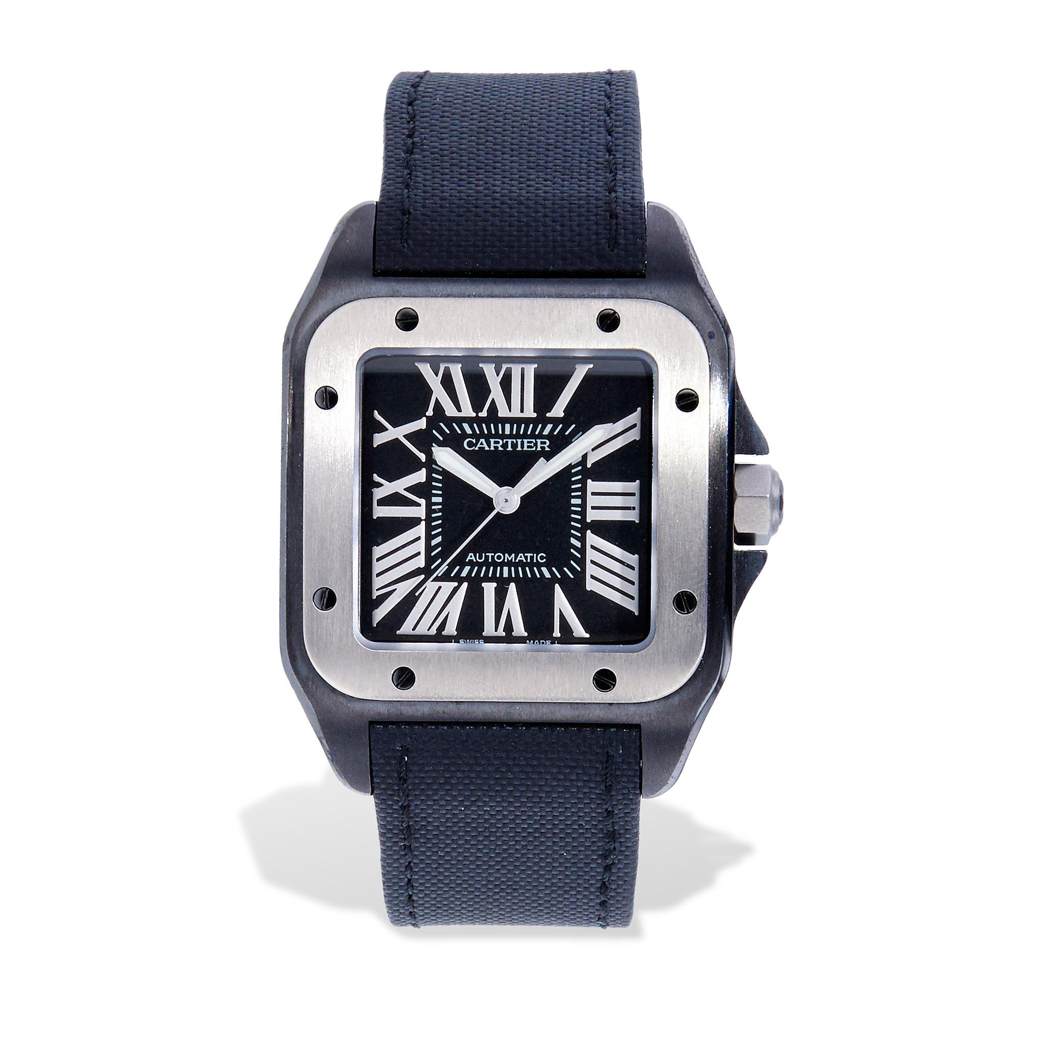 Cartier Santos Große 100 Nachlass-Uhr - W2020010 Herren im Angebot