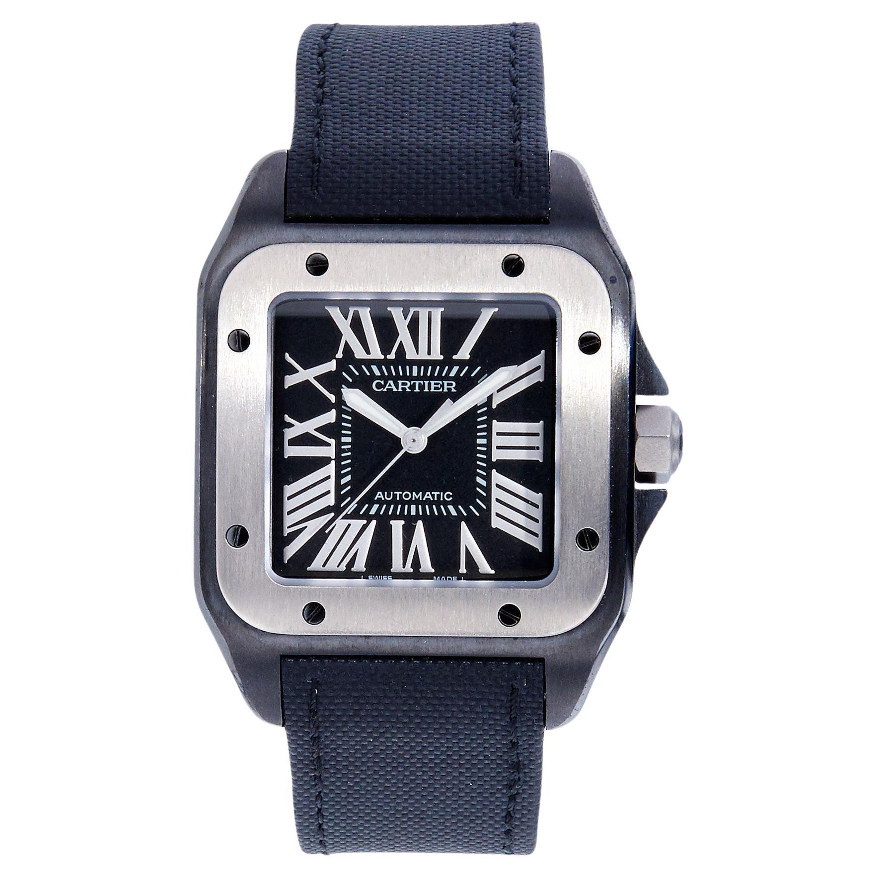 Cartier Santos Große 100 Nachlass-Uhr - W2020010 im Angebot