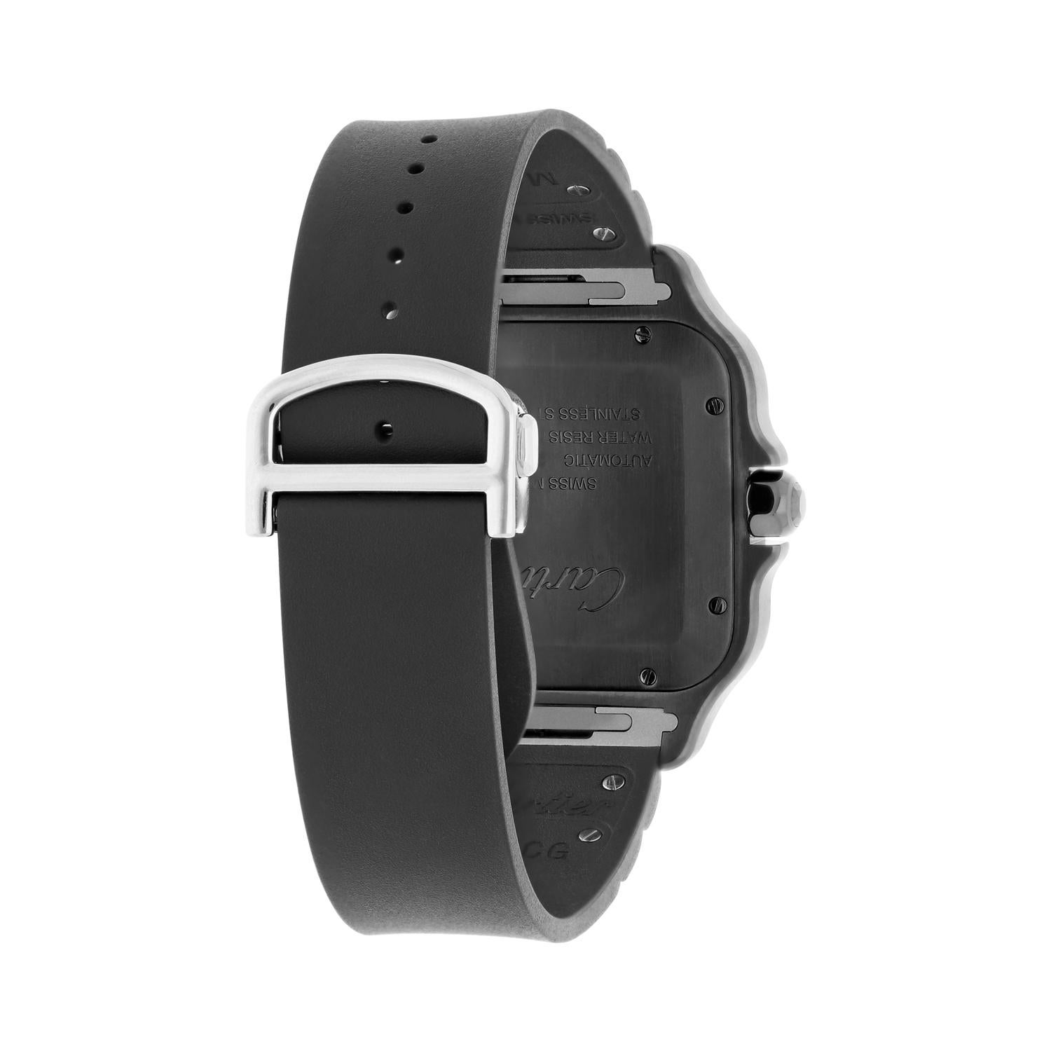 Cartier Santos Large 39.8mm WSSA0039 Rubber Roman Black Dial 1