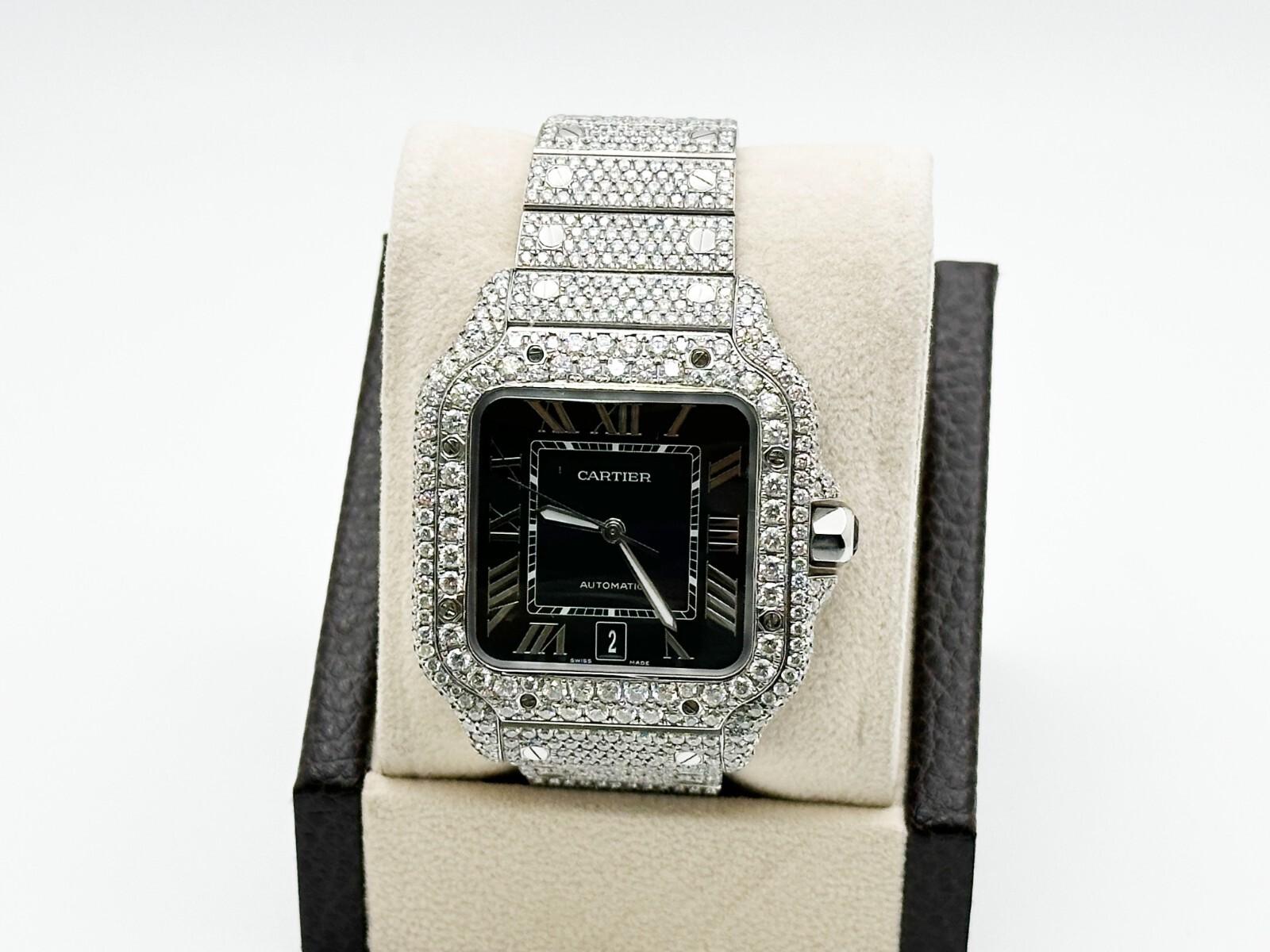 Style Number: 4072 / WSSA0030


Year: 2021

 

Model: Cartier Santos Large Model

 

Case Material: Custom Diamond Encrusted Stainless Steel Case

 

Band: Custom Diamond Encrusted Stainless Steel Band 

 

Bezel:  Custom Diamond Encrusted Bezel
