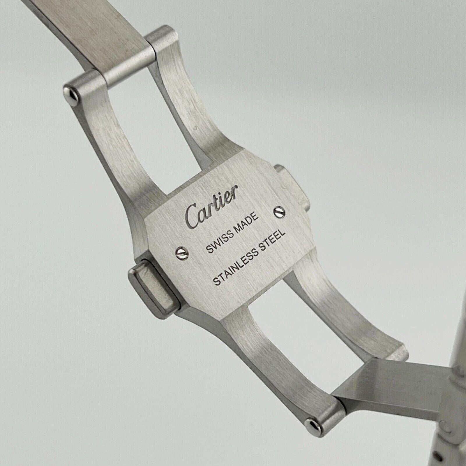 Cartier Santos Große 4072 WSSA0030 Blaues Zifferblatt Edelstahl Box Papier mit blauem Zifferblatt 6