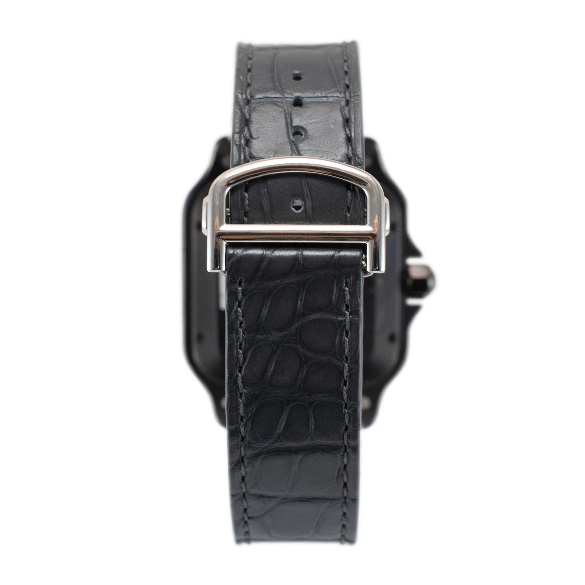 Cartier Santos Large 40MM 4072 WSSA0039 Black Adlc Stainless Steel Watch 1