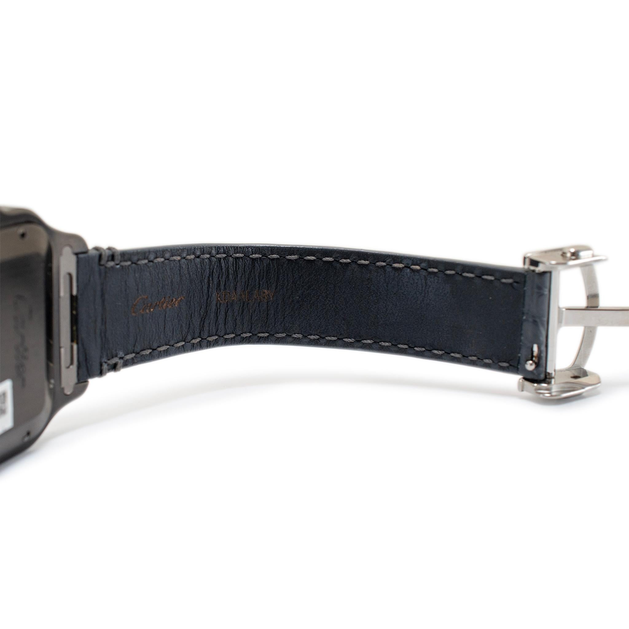 Cartier Santos Large 40MM 4072 WSSA0039 Black Adlc Stainless Steel Watch 3