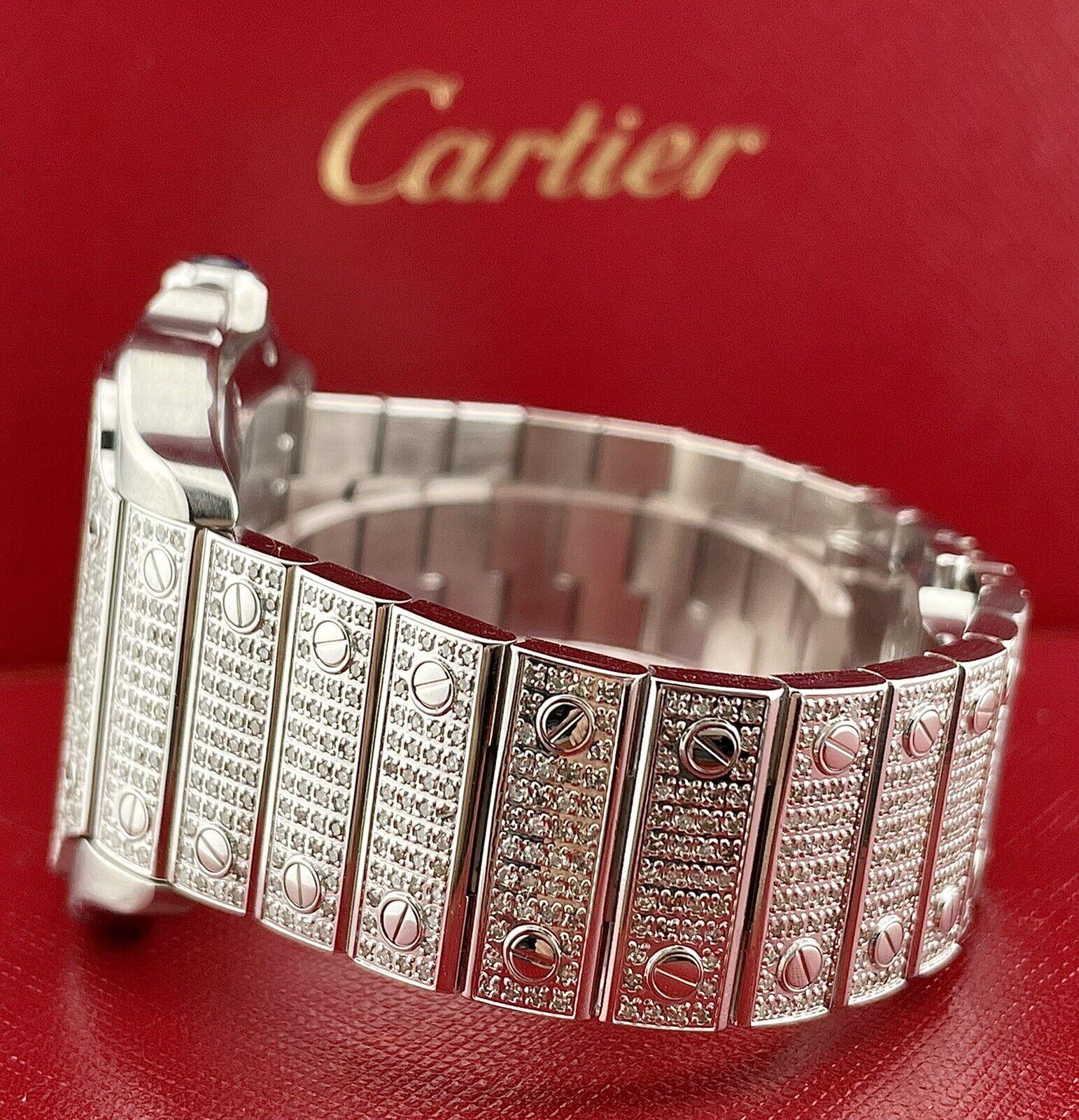 cartier santos iced out watch