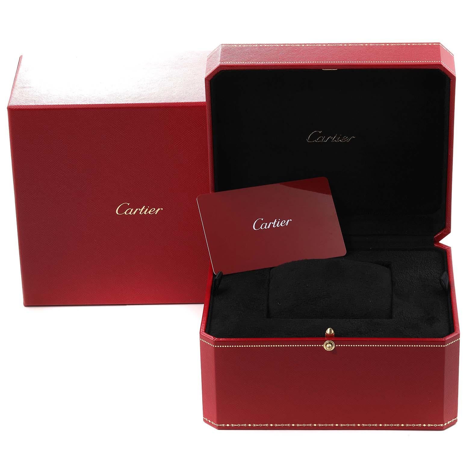Cartier Santos Large Rose Gold Blue Strap Mens Watch WGSA0019 Box Card 2