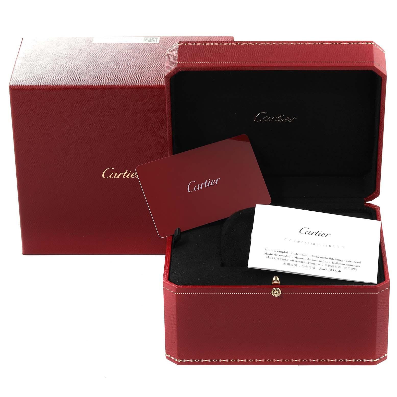 Men's Cartier Santos Large Rose Gold Grey Strap Mens Watch WGSA0019 Box Card