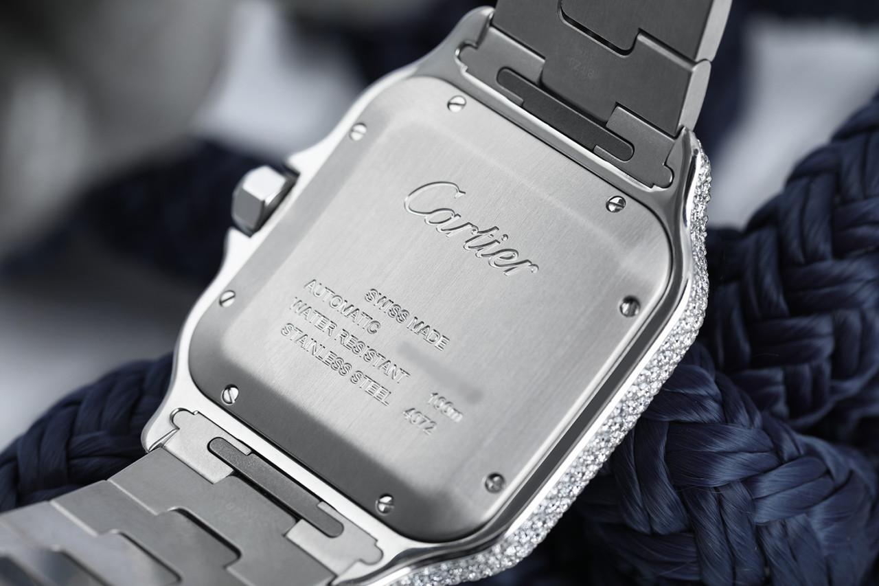 montre cartier diamant acier