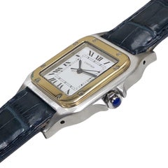 Cartier Santos Large Steel and 18k Gold Automatic Wrist Watch
